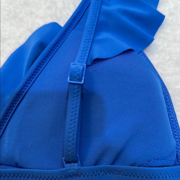 Aerie Blue Ruffle Triangle Adjustable Strap Bikini Top - Picture 9 of 10